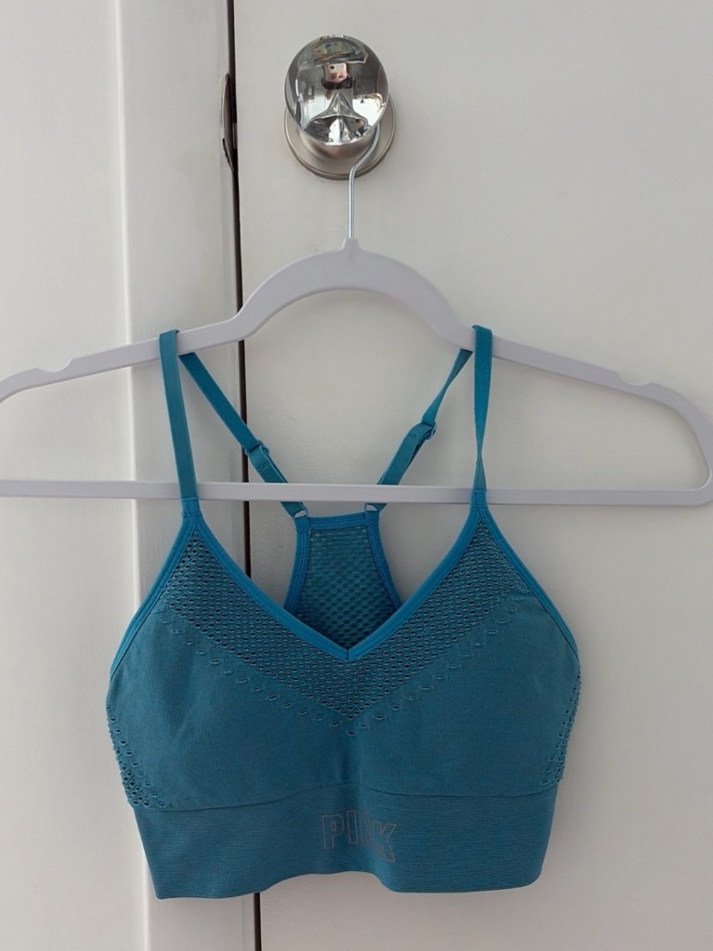 PINK Victoria's Secret Teal Seamless Racerback Bralette